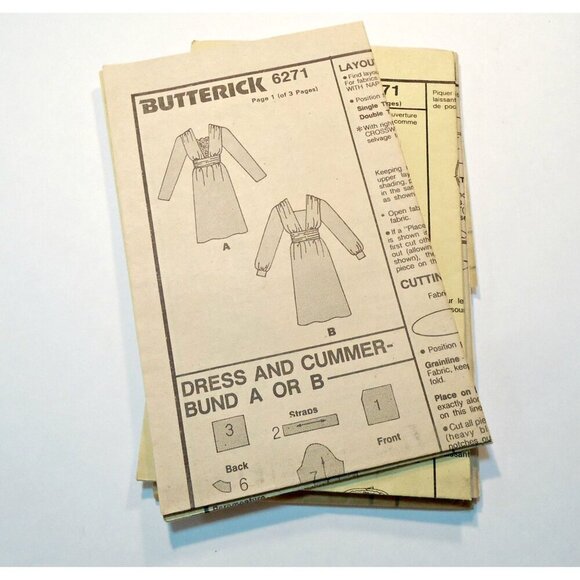 Butterick 6271 Sewing Pattern  Blouse Bodice Camisole Dress Sash Women's Misses - Picture 5 of 5